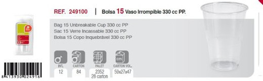 Vasos  330 Pp Transparente (15) 249100