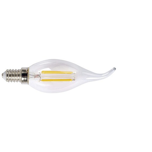 Espelma decorativa Lamp.Led Filam.Vela Dec.E14 4W 2700K Tr