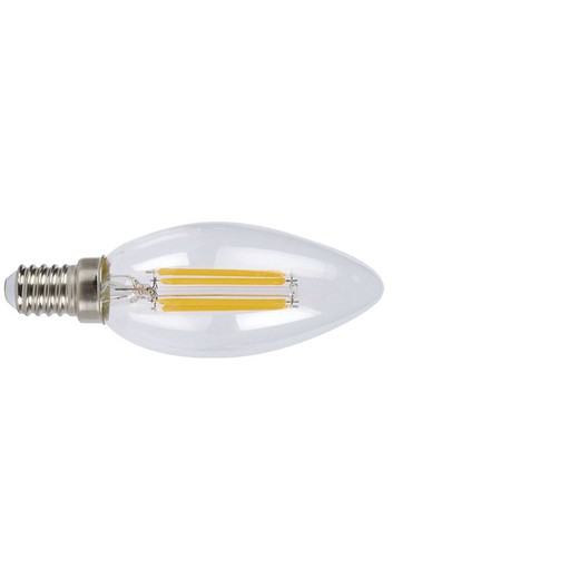 Espelma Lamp.Led Filam.Vela E14 4W 6400K Transp