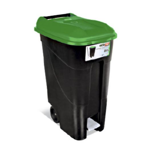 120 litros. Contenedor C/Pedal 120 Lt Tapa Vde Tayg