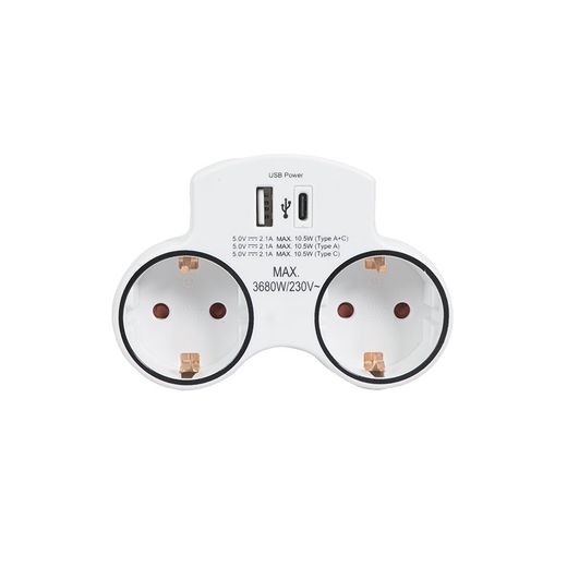 Adaptador Doble Con Usb A+C