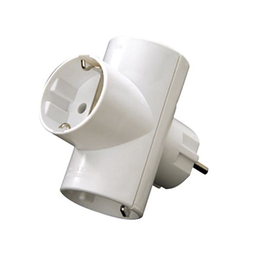 Adaptador triple DUOLEC. Adaptador Endoll Triple Blanc