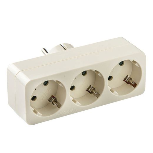 Adaptador triple DUOLEC Adaptador Triple Tt Frontal 10A-250V Duo