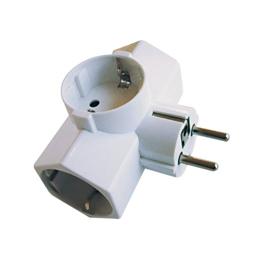 Adaptador triple DUOLEC sortida lateral Adaptador Endoll Triple Lateral16A/250V
