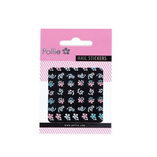 Autocollants pour ongles 3D en forme de fleurs, couleurs 04834