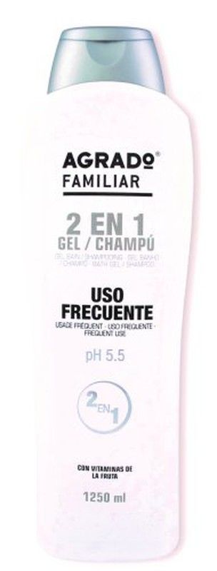 Shampoing-gel familial 2 en 1 Agrado 1250