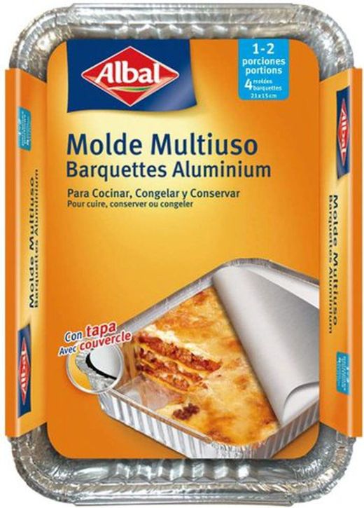 Molde de alumínio Albal Rec com tampa 14X13 5