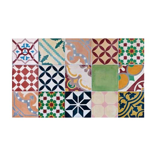 Alfombra vinílica decorativa Croma. Alfombra Croma Mosaico Color 50X110 Cm