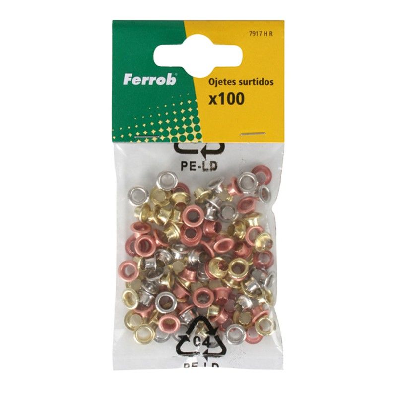 Alicate ojetero FERROB Ojetes Surtidos Jgo.100 Pzas.Ferrob
