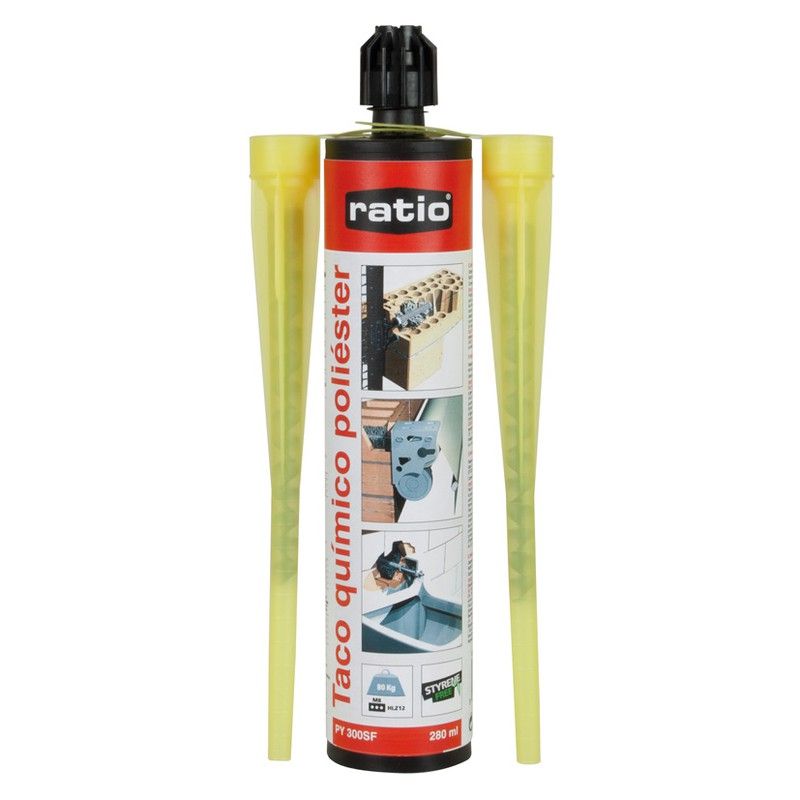 Anclaje químico RATIO PY 300SF. Taco Químico Poliest. S.Est. 280Ml Ratio