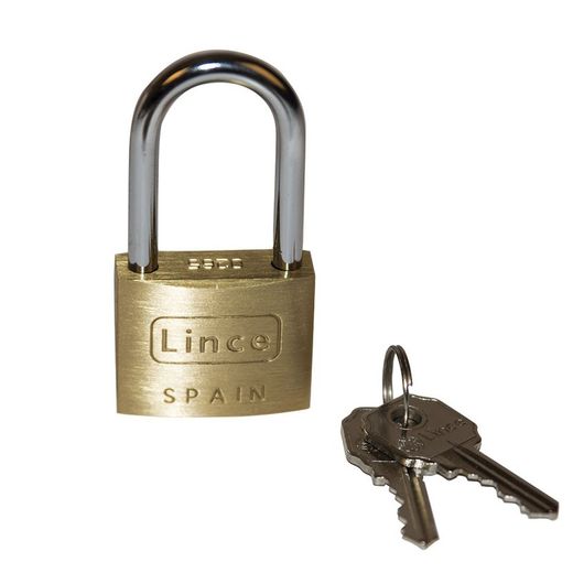 Arco largo. Candado Laton 40Mm A.Largo Lince