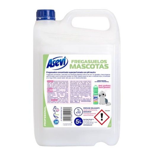 Nettoyant pour sols concentré Asevi pour animaux domestiques 5 Lt