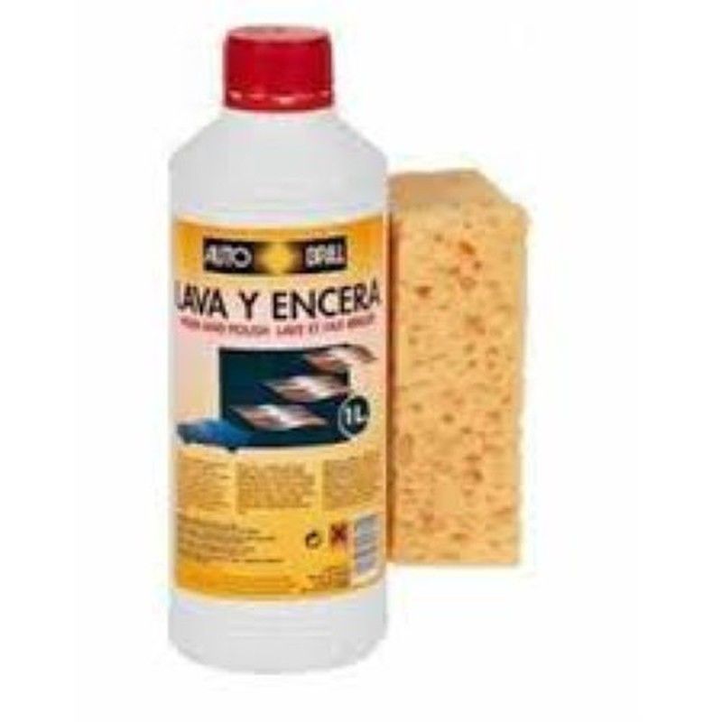 Autobrill Lava Y Encera C/Esponja 1 Lt