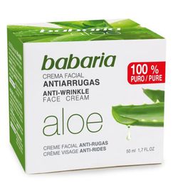 Crème anti-rides à l'aloe vera Babaria pour le visage 50