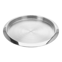 Plateau rond en acier inoxydable. 35 cm.