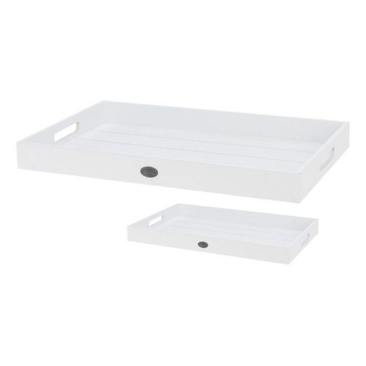 Plateau de service en bois lot de 2 Un. Blanc