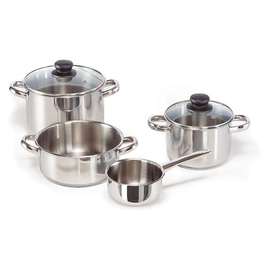 Batterie de cuisine en acier inoxydable. Forme 4+2 Habitex