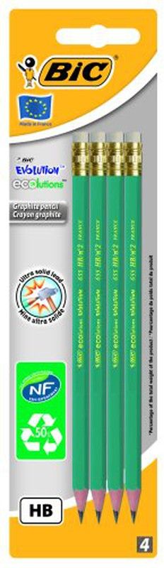 Crayon Bic Avec Caoutchouc Evolution (Sac 4)