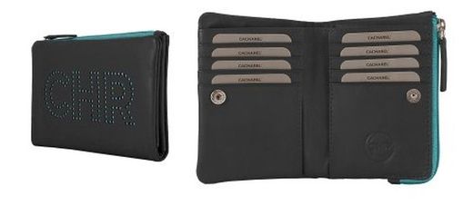 Carteira de couro Cacharel 13x10 recortada 17n