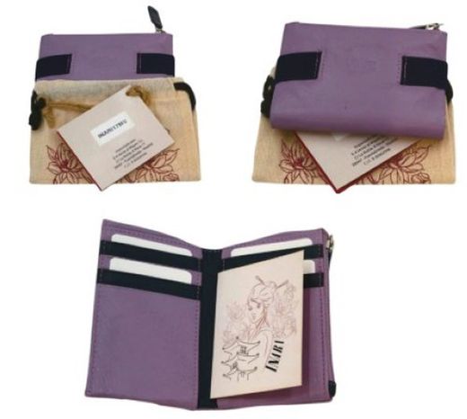 Carteira de Couro Inari 12cm Malva 17mv