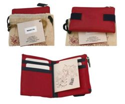 Carteira de couro Inari 12cm vermelho 17r