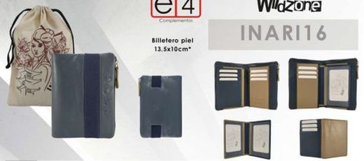 Carteira de Couro Inari 14cm Marinho 16h