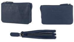 Carteira de couro serigrafada 12x7 18 azul