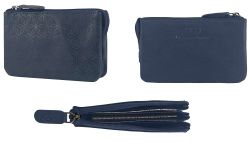 Carteira de couro serigrafada 12x7 18 azul