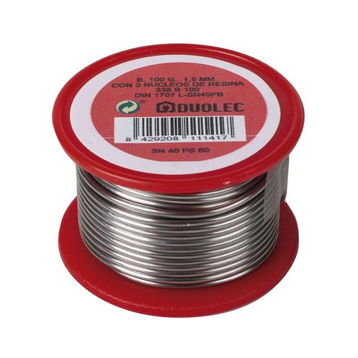 Bobinas. Estaño Duolec 40% 1,5Mm.100Gr.