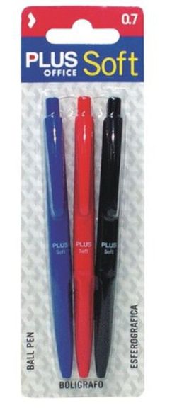 Caneta Gel 3-Un- 1Az.1Rj.1Ng B00038