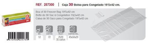 Saco de congelamento (30) 19,5X42 R-257300