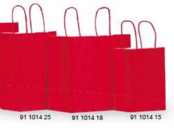 Poignée de sac en papier Ret. 18+8X25 Rouge