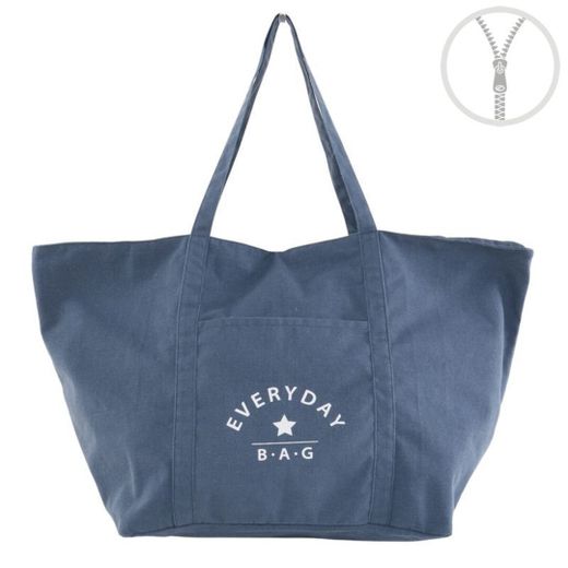 Bolsa Playa Algod. Xl Cremal.Azul2827473