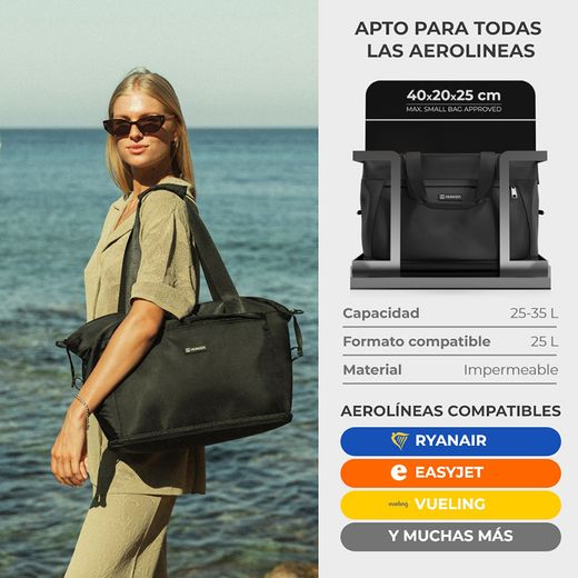 Sac de voyage extensible Numada noir