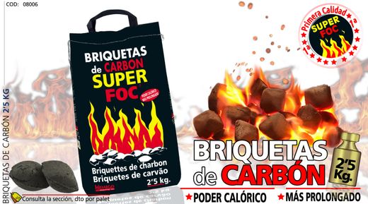 Briquetas De Carbon 2.5 Kg 8006