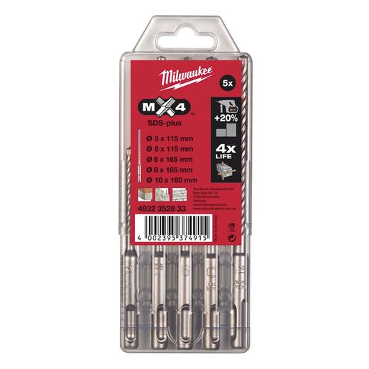 Conjunto de Brocas SDS-Plus Mx4 .5 Milwaukee