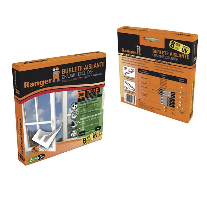 Burlete caucho MIARCO perfil E Burlete Caucho Tipo E 9 Mm X 6 M. Blanco