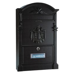 Boîte aux lettres extérieure Résidence ARREGUI. Boîte aux lettres en aluminium Résid 26X9Xh42cm. Noir