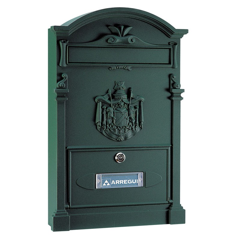 Caixa de correio exterior ARREGUI Residence. Caixa de correio de alumínio  residual 26X9Xh42 cm. Verde — Loja de ferragens Roure Juni S.L.