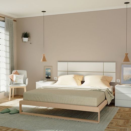 Tête de lit moulée sous pression Pitarch Elsa 1,6 cm 160x3,2xh.50 cm.Naturel