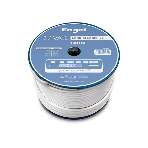 Cable Coax.Bobina 100M Tipus 17Vatc Blanc