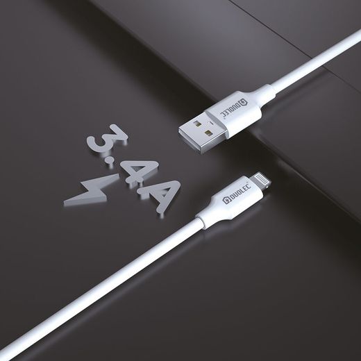 Cabo Lightning-USB 3A 1m branco