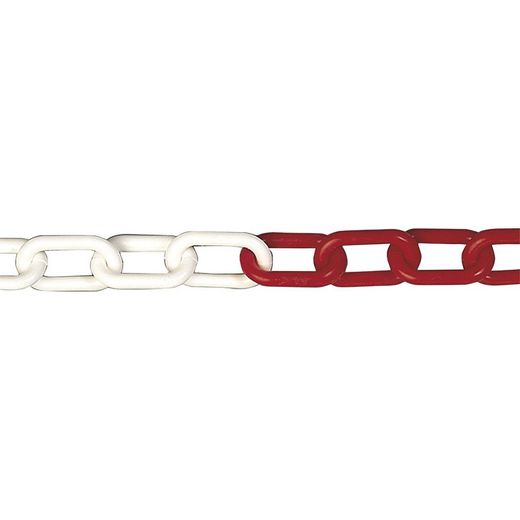Cadena plástico EHS Cadena Plast.8Mm.Rojo/Blanco 25M.