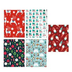 Caixa 50 rotllos paper regal decorat assortits 2 m.