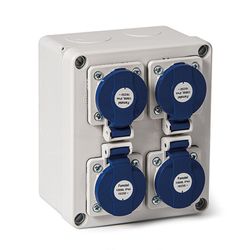 Boitier Etanche 4 Sorties 2P+Tt Latéral