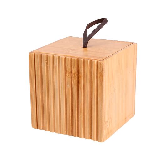 Caixa Organitzador C/Tapa Bambu 9X9X9 Cm.