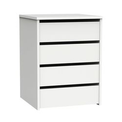 Cômoda de aglomerado branco com 4 gavetas Empilhável 46x45xh.