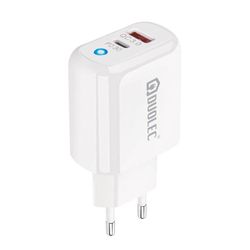 Carregador duplo USB-C 30W branco