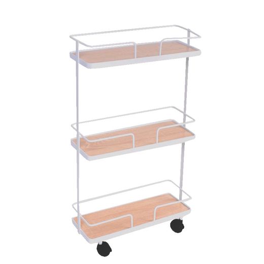 Carro Aux.Metal Fusta Bco.35,5X14X63Cm