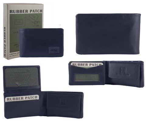 Carteira de Couro Borracha 47 Azul Marinho 6x10